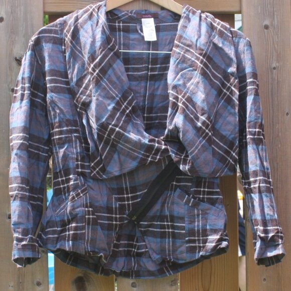 ATTRACTIVE Plaid Moto Blazer Mark. Size M Fabric Moto Jacket - Picture 1 of 4